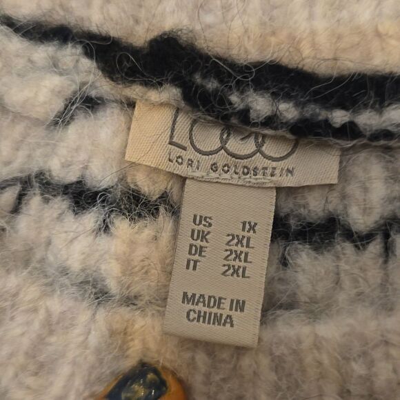 LOGO LORI GOLDSTEIN PLAID SWEATER 1X - Picture 7 of 9